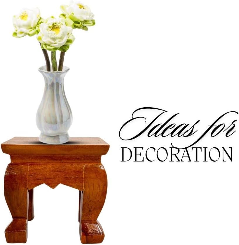 Mini Thai Wood Table Square for Buddha Statue Sculpture Stand, Pedestal, Cozy Asian Decoration (4x4 inches)