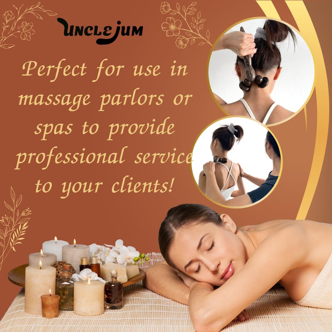 Thai Palm Wood Massage Roller β 8β Wooden Neck & Shoulder Relaxation Tool for Stress Relief