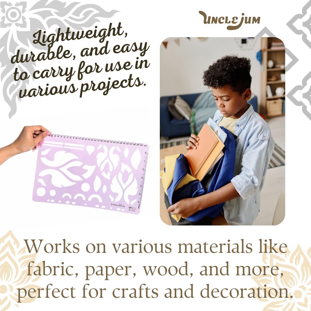 Set 3 Traditional Thai Pattern Template for Painting, Drawing, and DIY Craft Projects