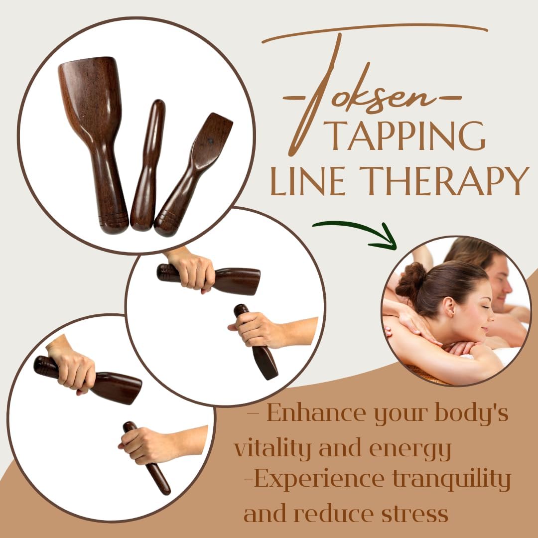 Handmade Tok-Sen Massage Tools: Thai Wood Hammer Therapy Set