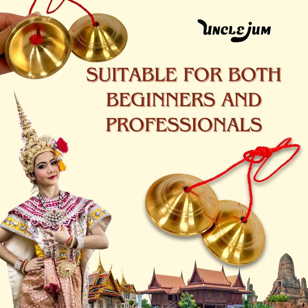 Thai Brass Cymbals – Handmade Traditional Thai Musical Instrument for Music and Dance