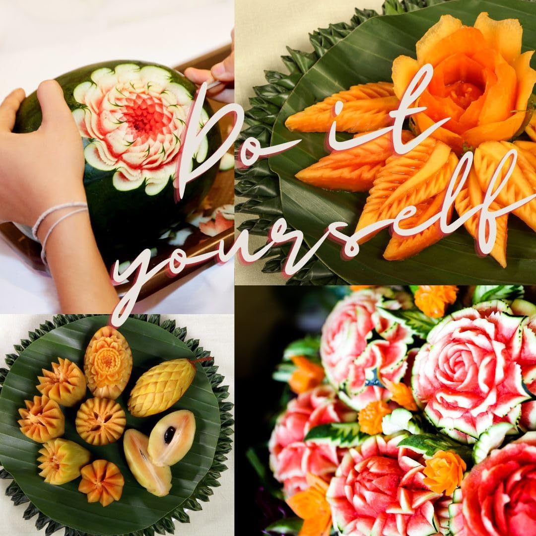 Thai Fruit Carving Knives Set: Handmade Stainless Steel Food Art Tools