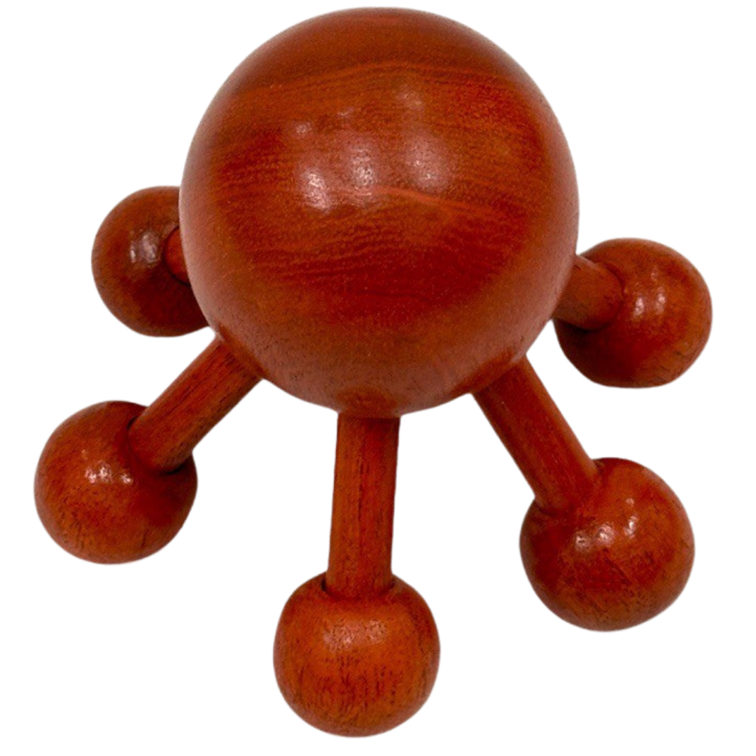 Thai Traditional Massage Wooden Massager Tool – Spider Shape Multi Trigger Point Press | Full Body Thai Wooden Massager by UNCLEJUM