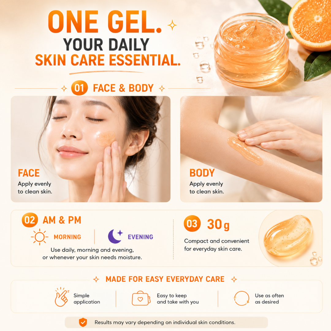 Smooto Power C Hya Bright Up Soothing Gel – Vitamin C & Hyaluronic Acid Face & Body Gel – 30g × 3 Packs