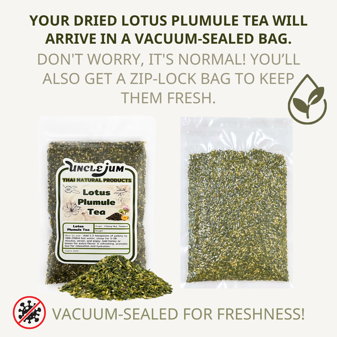 UNCLEJUM Dried Lotus Plumule Tea – Traditional Thai Herbal Tea
