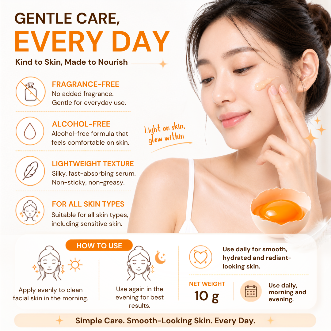 Smooto Egg Collagen White Serum – Hokkaido Egg Yolk, Arbutin & Collagen Brightening Facial Serum – 10g × 3 Packs