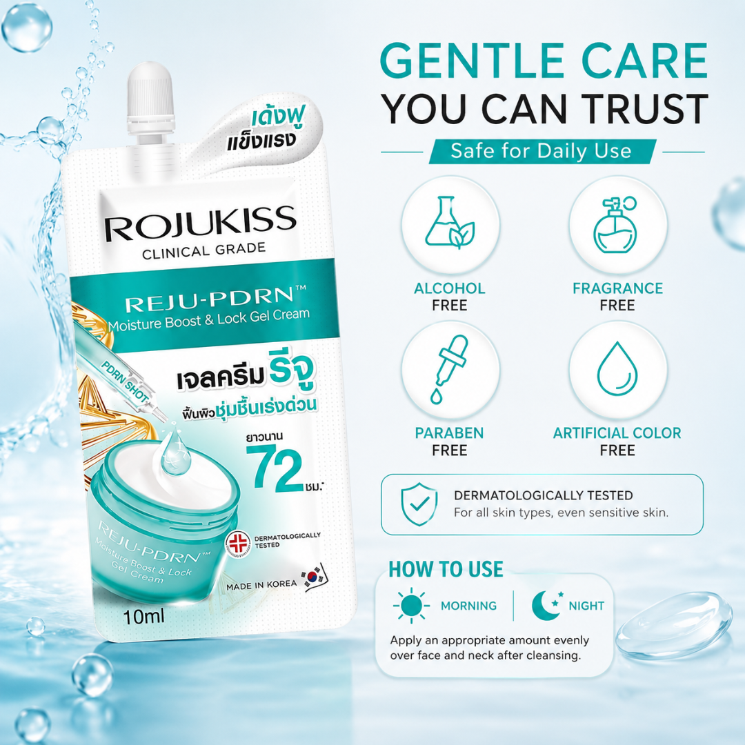 ROJUKISS REJU-PDRN Moisture Boost & Lock Gel Cream 10ml (Pack of 3)