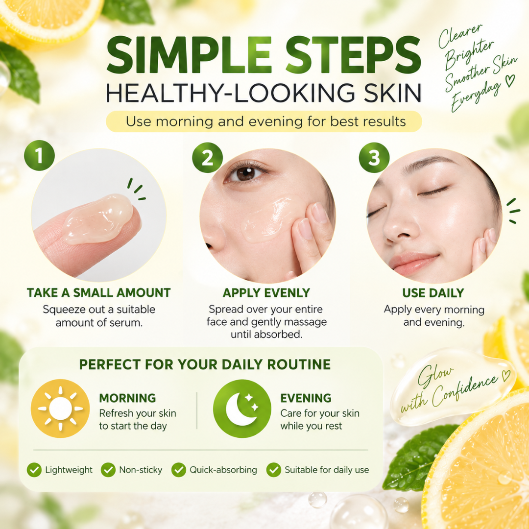 Smooto Lemon-C Acne Plus White Serum – AHA & BHA Facial Serum with Lemon, Shallot & Centella Extract – 10g × 3 Packs