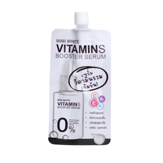MIMI WHITE Multi Vitamins Booster Serum 30ml – Vitamin C, B3, B5 & E Facial Serum | Niacinamide, Ceramide & Rosehip Oil | Brightening & Hydrating Face Serum