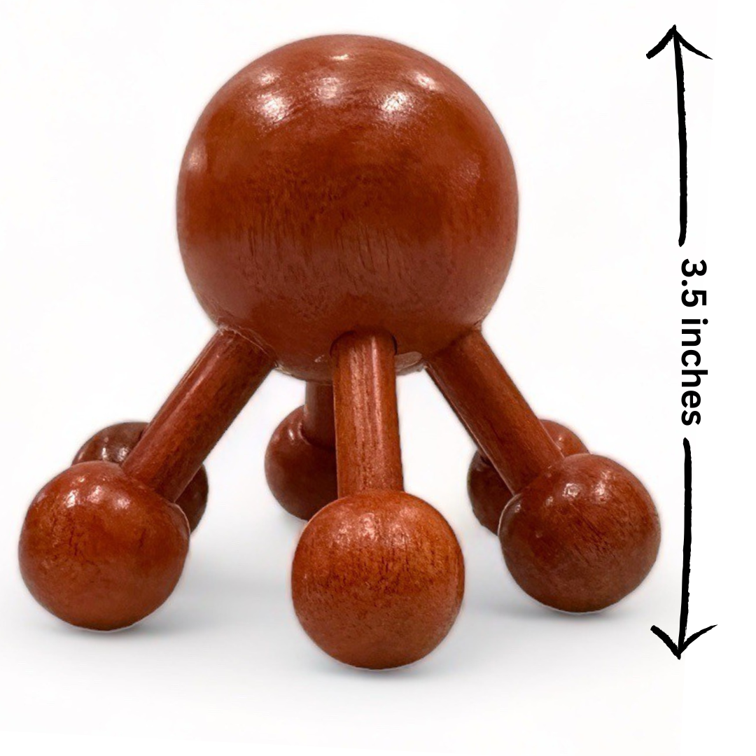 Thai Traditional Massage Wooden Massager Tool – Spider Shape Multi Trigger Point Press | Full Body Thai Wooden Massager by UNCLEJUM