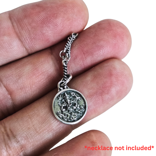Phra Ganesh – Ohm Thai Hindu Amulet Pendant  925 Sterling Silver Ganesha Charm, Handcrafted in Thailand