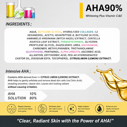 AHA Body Solution 95% 500ml – Intensive AHA Body Serum | Exfoliating Body Treatment with Glycolic, Lactic & Citric Acids | Brightening & Hydrating Body Care