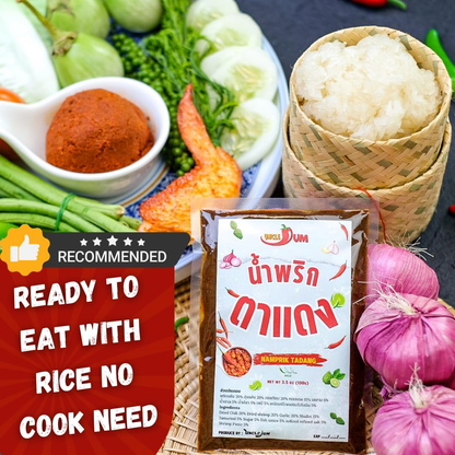 UNCLEJUM Thai Nam Prik Ta Dang 100g – Authentic Thai Red Chili Paste | Ready-to-Eat Spicy Chili Relish for Rice, Sticky Rice &amp; Fresh Vegetables