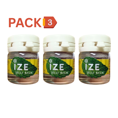 IZE Jelli Balm Thai Aromatic Gel 7g (Pack of 3) – Cooling Herbal Inhalation Gel Helps Refresh, Soothe Insect Bites & Provide Everyday Aromatic Comfort