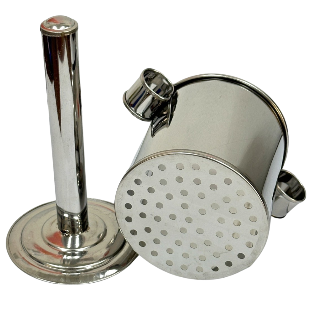 Stainless Steel Cendol Maker – Lod Chong Press Tool for Thai &amp; Singapore Dessert | Pandan Coconut Milk Noodle Maker | 4-Inch Dessert Press