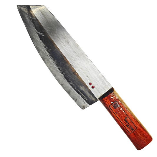 Traditional Thai Kitchen Knife – Handmade Aranyik Iron Knife, 7" Sharp Thin Blade with Wooden Handle | Authentic Thai Chef Tool