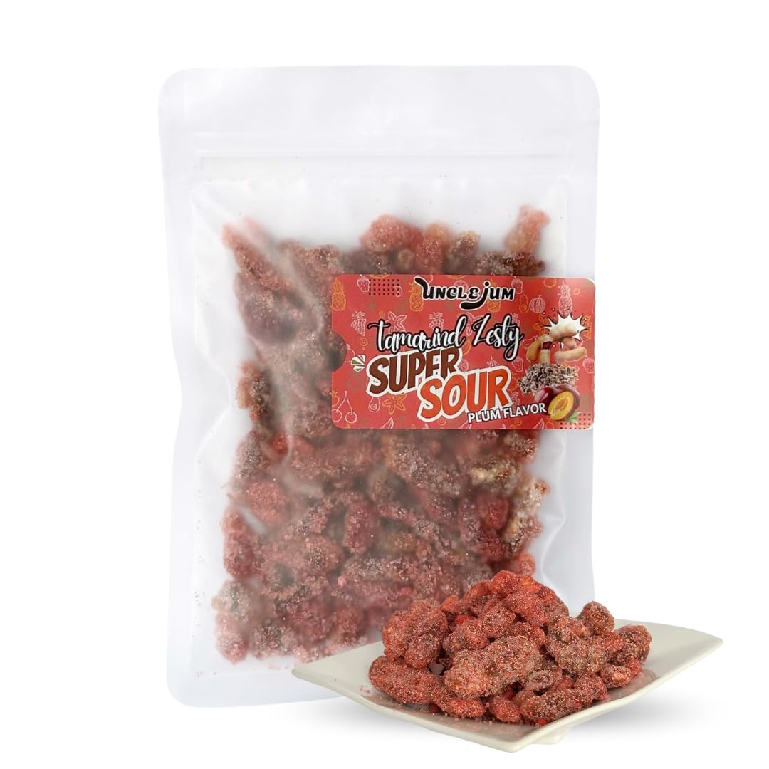 UNCLEJUM Tamarind Zesty with Plum Powder 100g – Thai Sweet & Sour Chewy Tamarind Snack | JeedJard 5-Taste Candy | Authentic Thai Fruit Snack