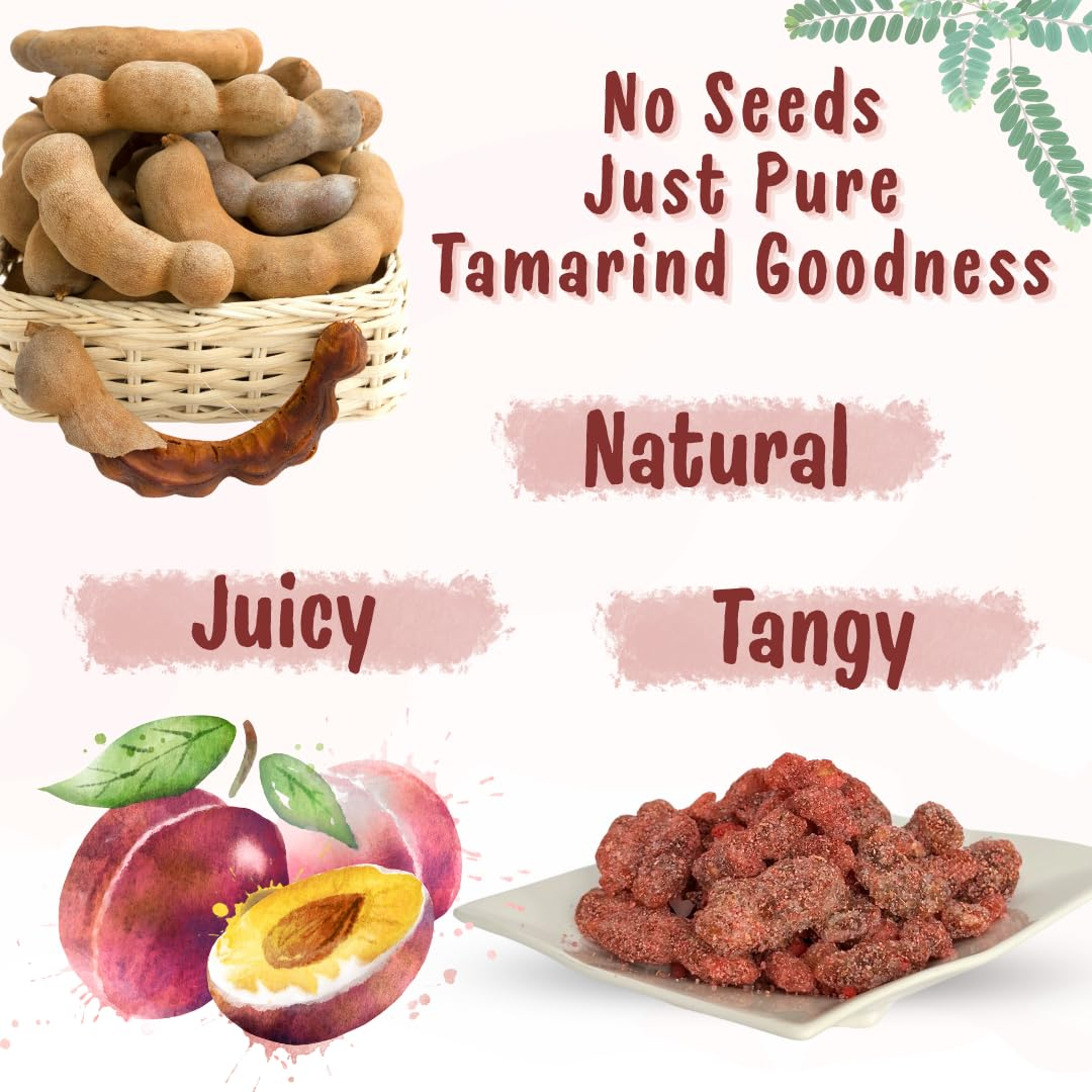 UNCLEJUM Tamarind Zesty with Plum Powder 100g – Thai Sweet & Sour Chewy Tamarind Snack | JeedJard 5-Taste Candy | Authentic Thai Fruit Snack