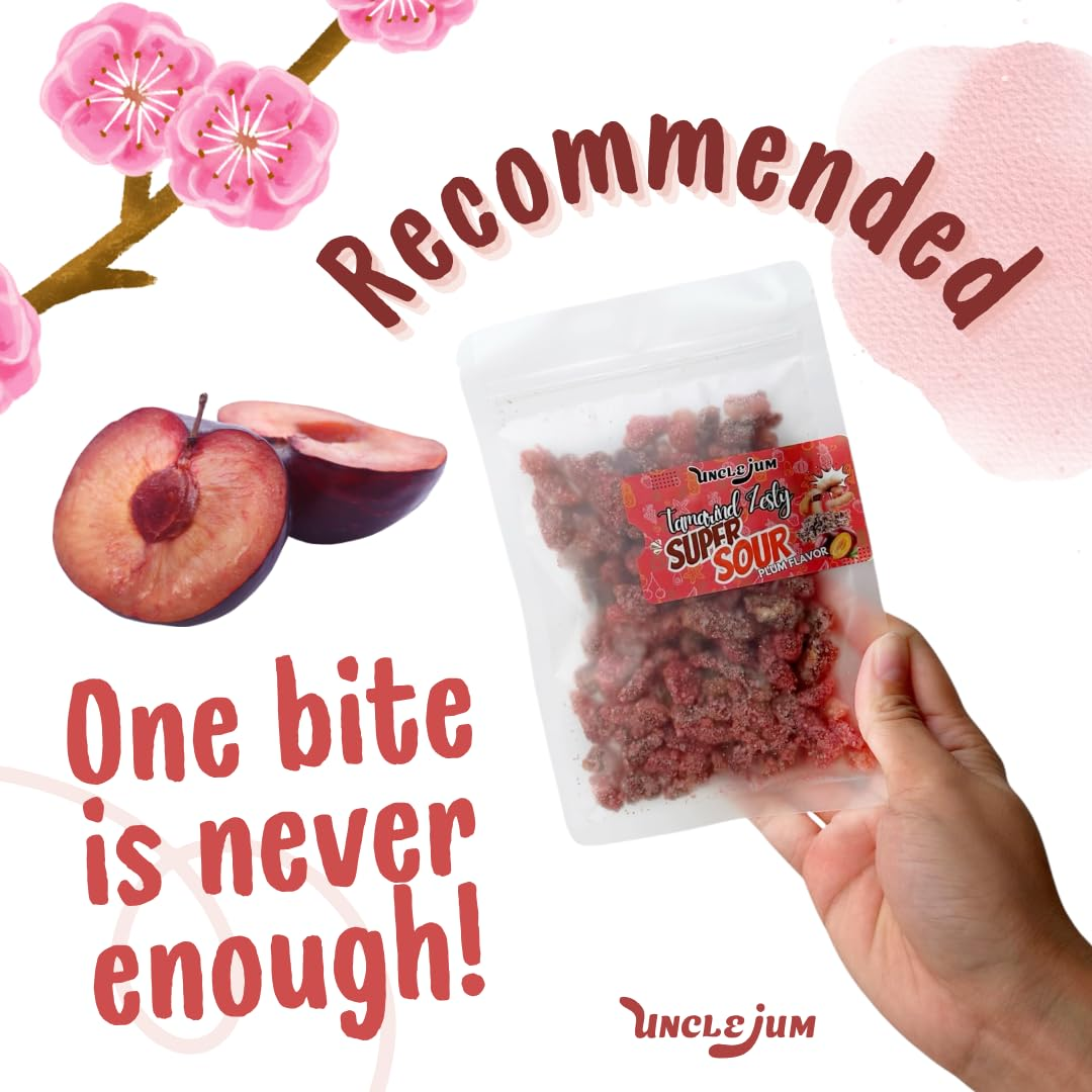 UNCLEJUM Tamarind Zesty with Plum Powder 100g – Thai Sweet & Sour Chewy Tamarind Snack | JeedJard 5-Taste Candy | Authentic Thai Fruit Snack