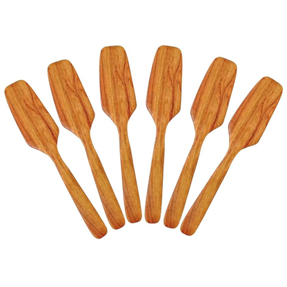 Red Wood Bread Spreader Knife – 6 Inch Small Spatula for Butter, Jam, and Bakery – Wooden Handle Stainless Blade Kitchen Tool