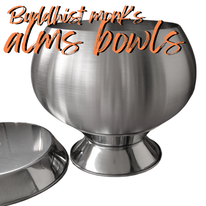 Thai Buddhist Monk’s Begging Bowls – Stainless Steel Alms Set from Thailand