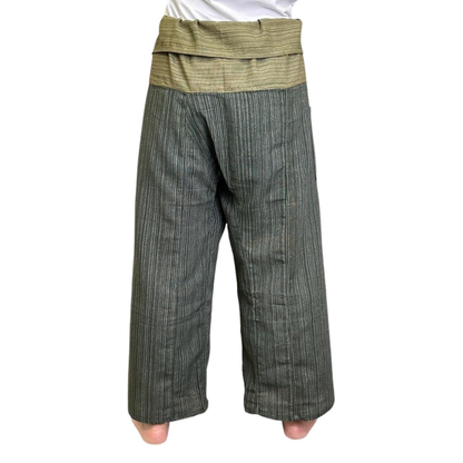 Thai Fisherman 2 tones color Cotton Pants: Unisex Yoga & Massage Trousers