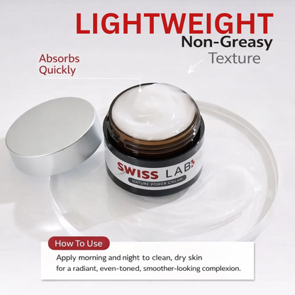 SWISS LAB Nature Power Cream Hydrating &amp; Brightening Daily Facial Moisturizer with Swiss Botanical Extracts 1 Fl Oz (30 mL)
