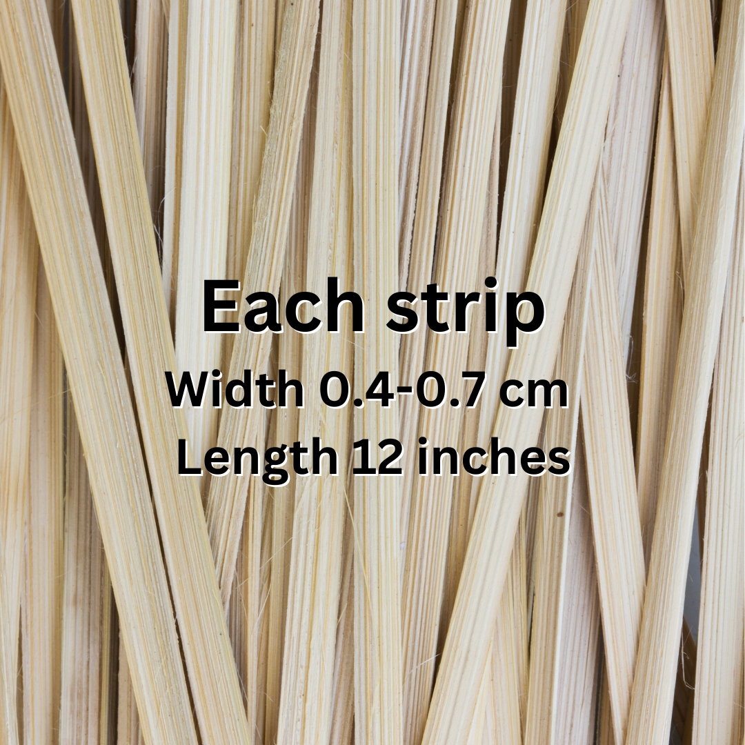 UNCLEJUM Thai Handmade Bamboo Tie Strips – 100 Natural Bamboo Binding Strips for Banana Leaf Wrapping, Sticky Rice, Thai Desserts, Gardening, Crafts & DIY (12 Inch)