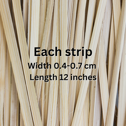 UNCLEJUM Thai Handmade Bamboo Tie Strips – 100 Natural Bamboo Binding Strips for Banana Leaf Wrapping, Sticky Rice, Thai Desserts, Gardening, Crafts & DIY (12 Inch)
