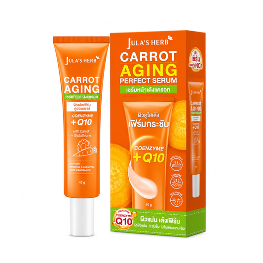 Jula's Herb Carrot Aging Perfect Serum 40g – Carrot Extract, Coenzyme Q10 & Glutathione Anti-Aging Serum for Brighter, Firmer & Hydrated Skin