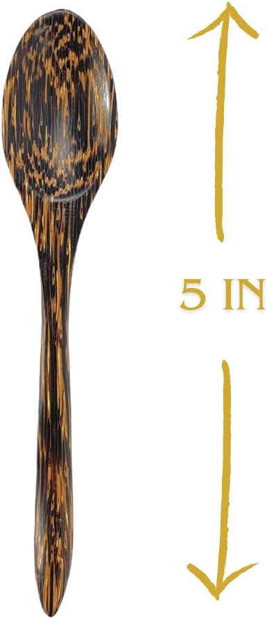Handmade Wooden Coffee Tea & Spice Spoons – Set of 10 Palm Wood Mini Spoons | Rustic Natural Utensils for Kitchen, Café, or Gift Set