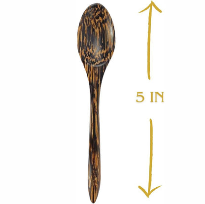Handmade Wooden Coffee Tea & Spice Spoons – Set of 10 Palm Wood Mini Spoons | Rustic Natural Utensils for Kitchen, Café, or Gift Set