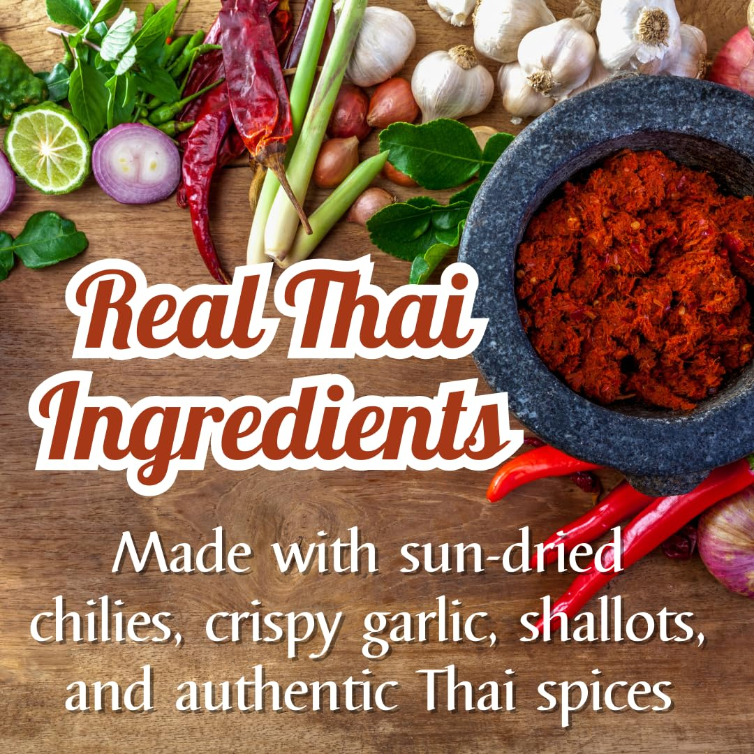 UNCLEJUM Northern Thai Prik Nam Yoi (น้ำพริกน้ำย้อย) – Crispy Thai Chili Paste with Garlic & Shallots – Authentic Lanna Chili Condiment for Rice, Noodles & Thai Cooking – Product of Thailand (100g)