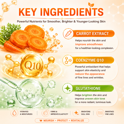 Jula's Herb Carrot Aging Perfect Serum 40g – Carrot Extract, Coenzyme Q10 & Glutathione Anti-Aging Serum for Brighter, Firmer & Hydrated Skin