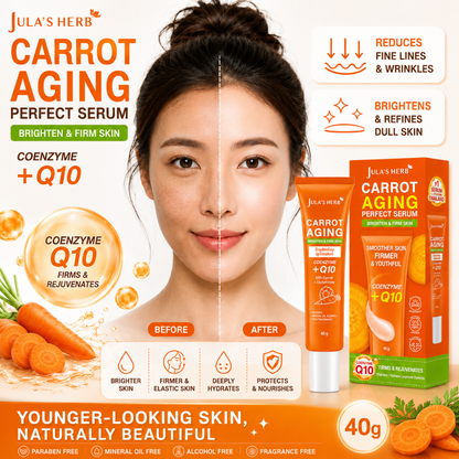 Jula's Herb Carrot Aging Perfect Serum 40g – Carrot Extract, Coenzyme Q10 & Glutathione Anti-Aging Serum for Brighter, Firmer & Hydrated Skin