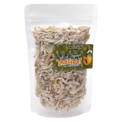 UNCLEJUM Thai Dried Papaya Snack – Sweet, Sour & Salted Dried Papaya Strips – Tropical Chewy Fruit Snack, Authentic Thai Dried Fruit, 30g