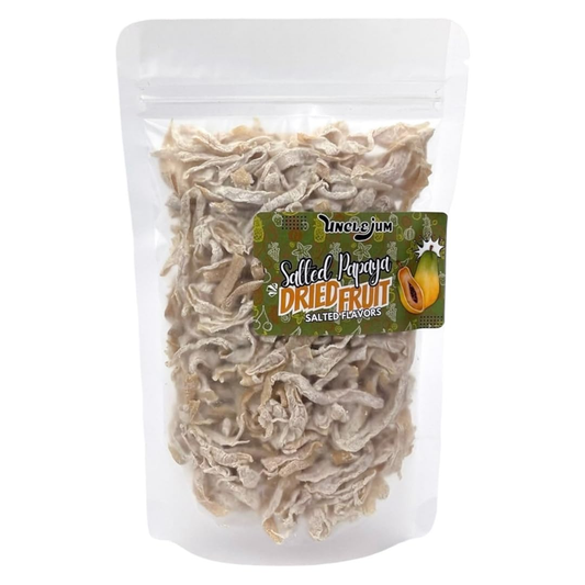 UNCLEJUM Thai Dried Papaya Snack – Sweet, Sour & Salted Dried Papaya Strips – Tropical Chewy Fruit Snack, Authentic Thai Dried Fruit, 30g