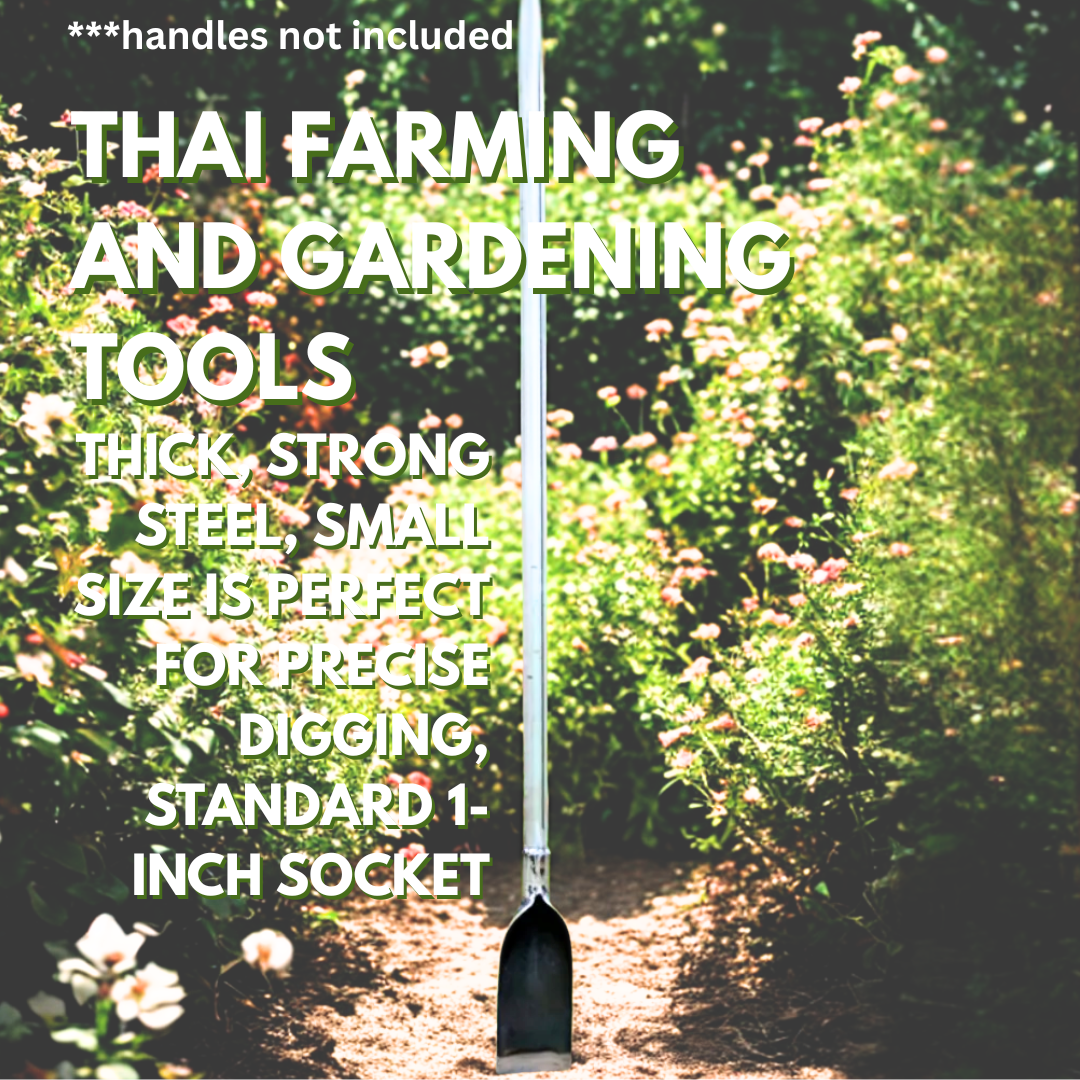 Thai Style Small Steel Shovel Head /2 or 2.7 Inch – Heavy-Duty Garden Digging Tool | Handmade Thai Farming Spade for Gardening, Camping &amp; Survival | 1-Inch Handle Socket