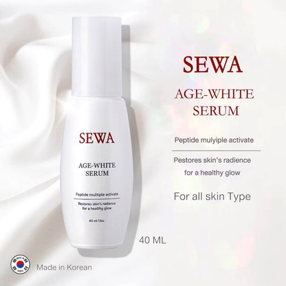 Sewa Age White Serum Trial Size 8ml x 2 Sachets – Lightweight Peptide Facial Serum Cream | Hydrating Daily Moisturizer | Travel Size Skincare