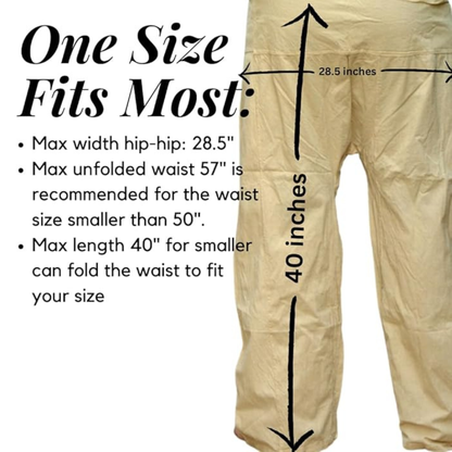 Thai Fisherman 2 tones color Cotton Pants: Unisex Yoga & Massage Trousers