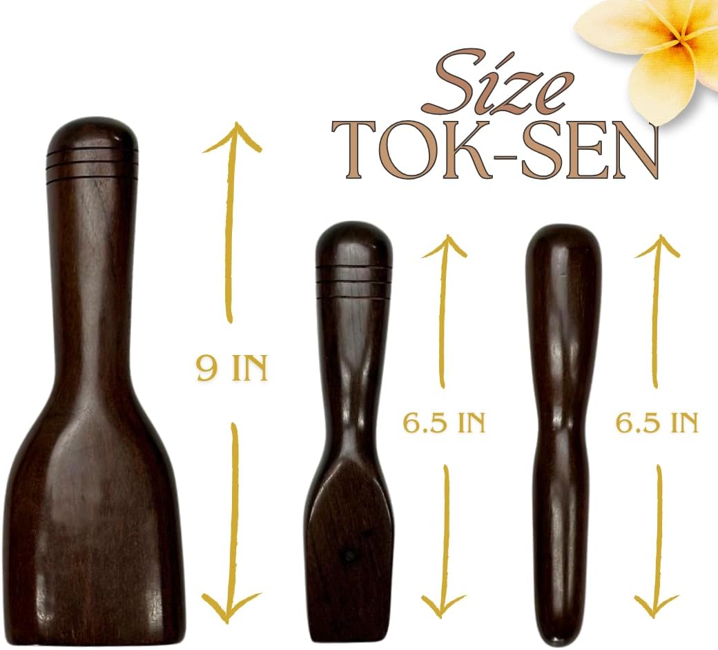 Handmade Tok-Sen Massage Tools: Thai Wood Hammer Therapy Set