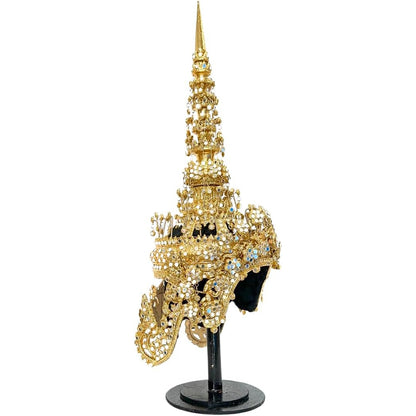 Thai Crown Dancer Headdress (Chada Gold Ceremonial) – Traditional Thai Dance Costume Accessory by UNCLEJUM