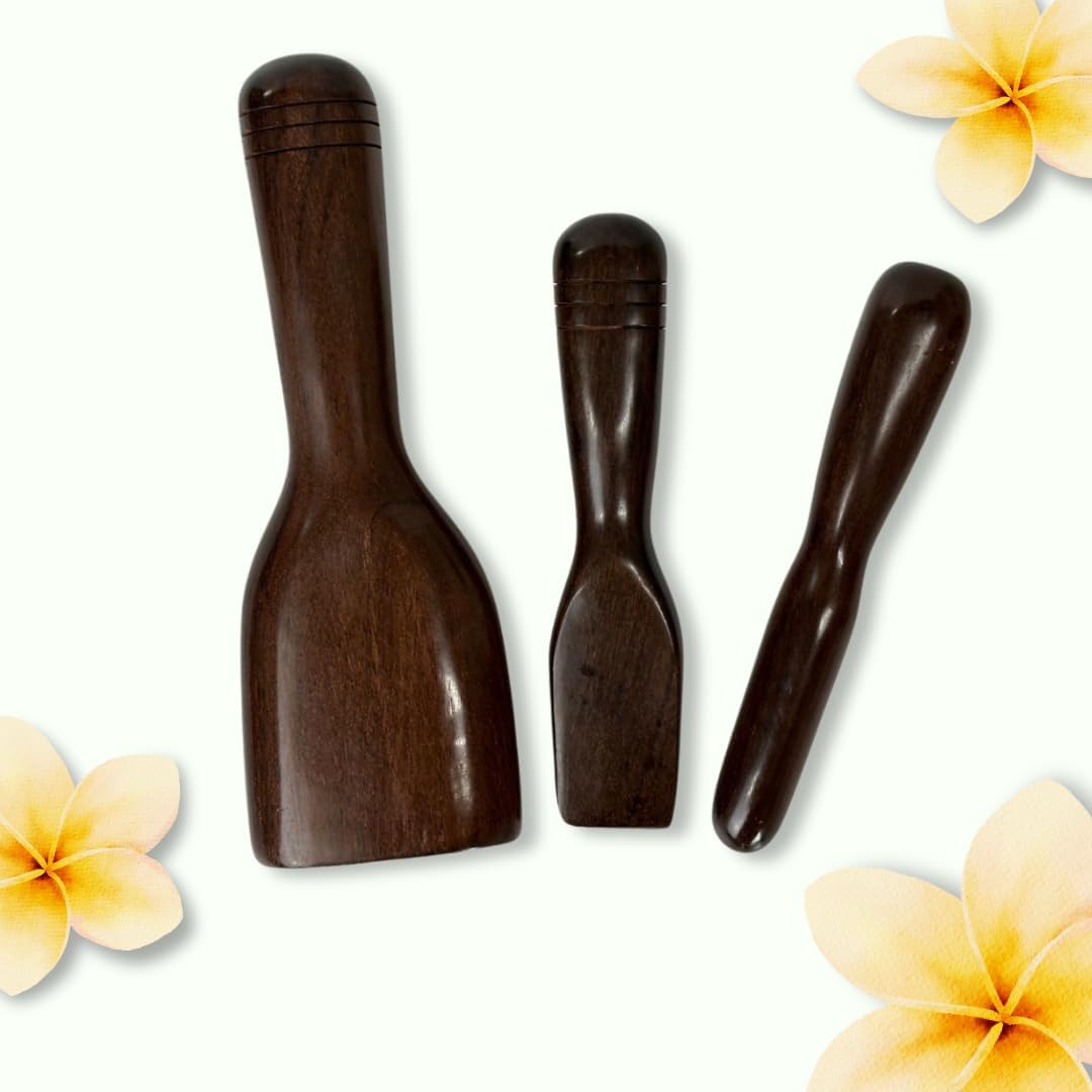 Handmade Tok-Sen Massage Tools: Thai Wood Hammer Therapy Set