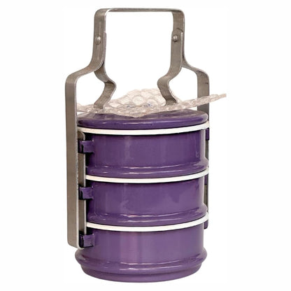 Thai Enamel Food Carrier – 3 Tier Tiffin Lunch Box (20cm)
