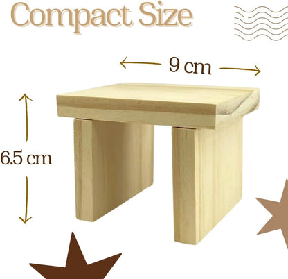 Sushi Serve Stand Plate Mini Wooden Display Set of 4 – Small Wood Shelf Tables, Pedestals for Art Toys, Collectibles &amp; Home Decoration