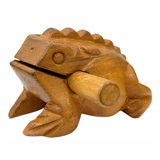 Thai Wooden Carving Percussion Croaking Frog – Handmade Musical Instrument &amp; Home Décor