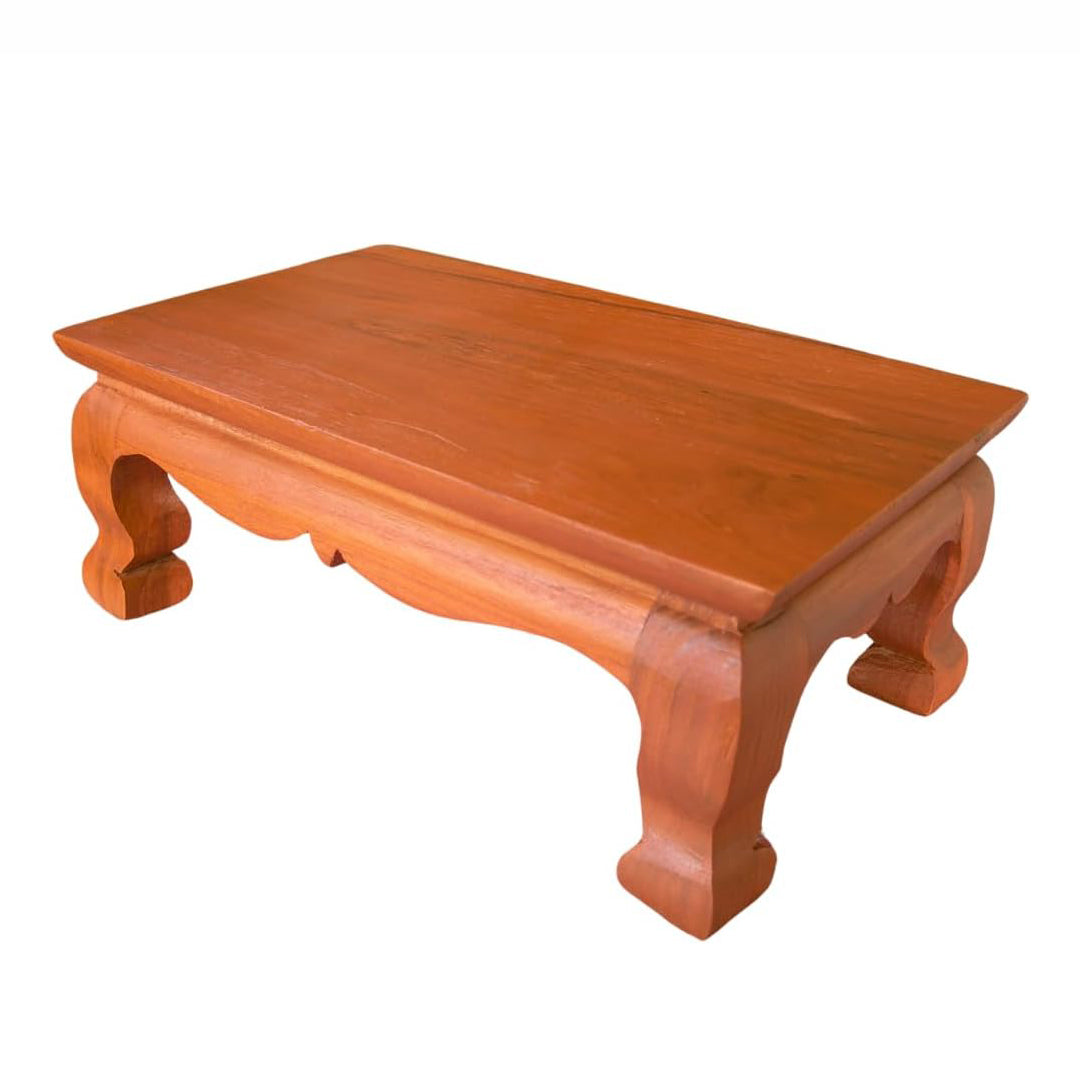Mini Thai Wood Table for Buddha Statue Sculpture Stand, Pedestal, Cozy Asian Decoration (6x10 inches)