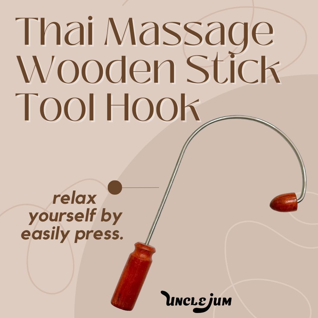 Traditional Thai Massage Wooden Stick Tool – Reflexology Hook Shoulder Massager