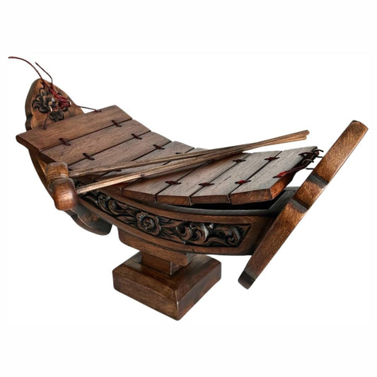 Thai Traditional Teakwood Xylophone – 8 Bar Notes, 16" Handmade Musical Instrument from Thailand