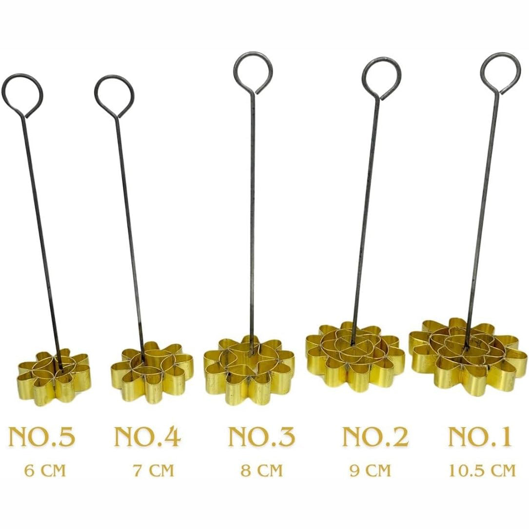 Thai Fried Flower Cake Mold – Brass Dok Jok / Kembang Goyang Dessert Maker
